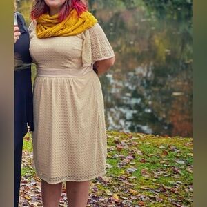 EShakti Lace Flutter Sleeve Dress, size 1X-18W